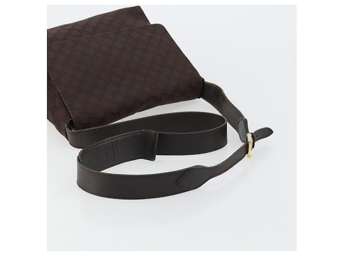 Borsa a Spalla GUCCI GG Canvas Nylon Outlet Marrone Oro 272351 Auth BA12428 D'oro - vista 7
