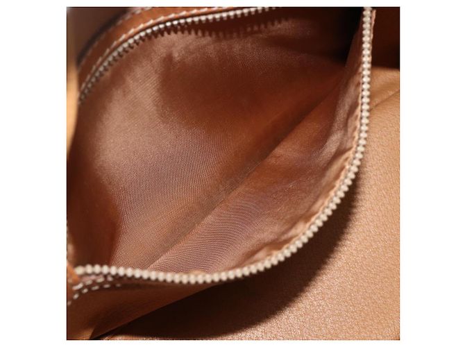Céline Borsa CELINE Macadam Canvas PVC Pelle Marrone Oro Auth ka4353 D'oro - vista 11