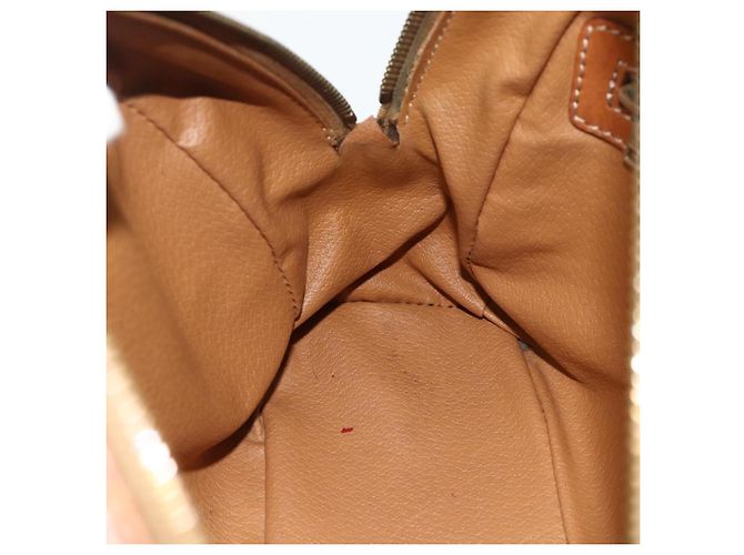 Céline Borsa CELINE Macadam Canvas PVC Pelle Marrone Oro Auth ka4353 D'oro - vista 20