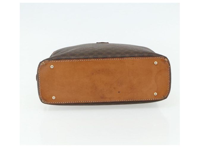 Céline Borsa CELINE Macadam Canvas PVC Pelle Marrone Oro Auth ka4353 D'oro - vista 5
