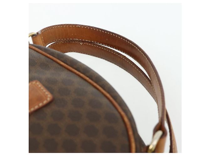 Céline Borsa CELINE Macadam Canvas PVC Pelle Marrone Oro Auth ka4353 D'oro - vista 8