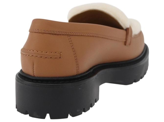 Hermès HERMES Kelly Cintura Mocassini Scarpe Pelle Marrone Argento Auth BA12632V - vista 21