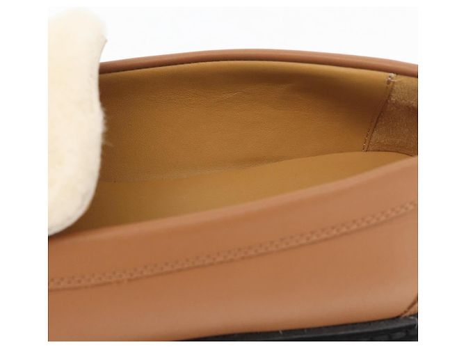 Hermès HERMES Kelly Cintura Mocassini Scarpe Pelle Marrone Argento Auth BA12632V - vista 33