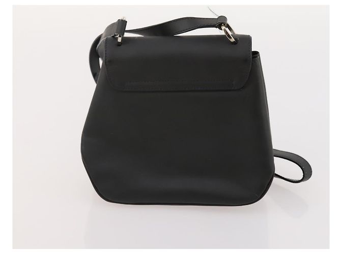 Borsa a Spalla Salvatore Ferragamo Tela Pelle 2 Set Nero Auth BA12171 - vista 11