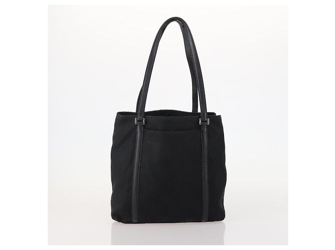 Borsa a Spalla Salvatore Ferragamo Tela Pelle 2 Set Nero Auth BA12171 - vista 2