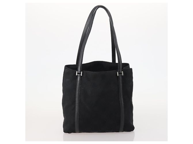Borsa a Spalla Salvatore Ferragamo Tela Pelle 2 Set Nero Auth BA12171 - vista 3