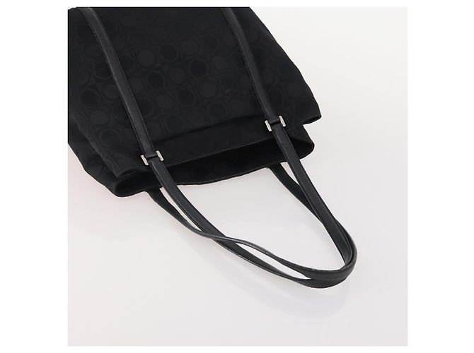 Borsa a Spalla Salvatore Ferragamo Tela Pelle 2 Set Nero Auth BA12171 - vista 5