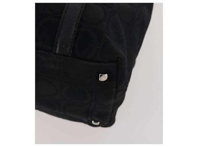 Borsa a Spalla Salvatore Ferragamo Tela Pelle 2 Set Nero Auth BA12171 - vista 8