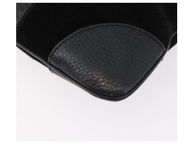 Borsa GUCCI GG Canvas Guccissima in pelle e scamosciato Outlet Nero 272396 Auth ep14504A - vista 14