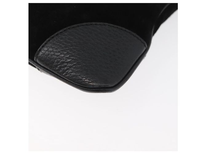 Borsa GUCCI GG Canvas Guccissima in pelle e scamosciato Outlet Nero 272396 Auth ep14504A - vista 16