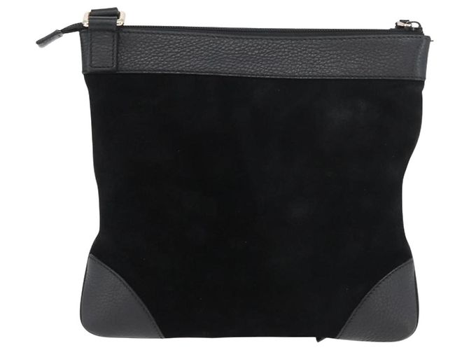 Borsa GUCCI GG Canvas Guccissima in pelle e scamosciato Outlet Nero 272396 Auth ep14504A - vista 2