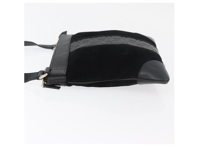 Borsa GUCCI GG Canvas Guccissima in pelle e scamosciato Outlet Nero 272396 Auth ep14504A - vista 4