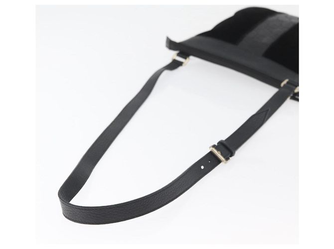 Borsa GUCCI GG Canvas Guccissima in pelle e scamosciato Outlet Nero 272396 Auth ep14504A - vista 7