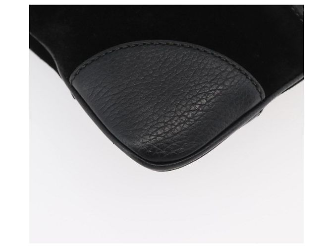 Borsa GUCCI GG Canvas Guccissima in pelle e scamosciato Outlet Nero 272396 Auth ep14504A - vista 9