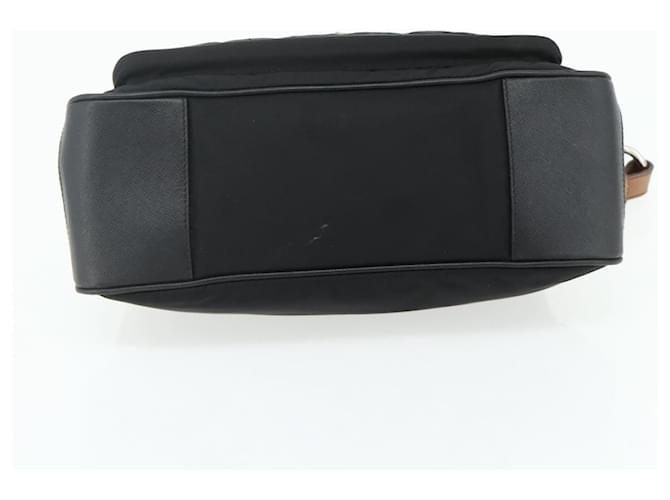 Borsa a tracolla PRADA Nylon e pelle nera argento Auth mr2443A Nero - vista 5