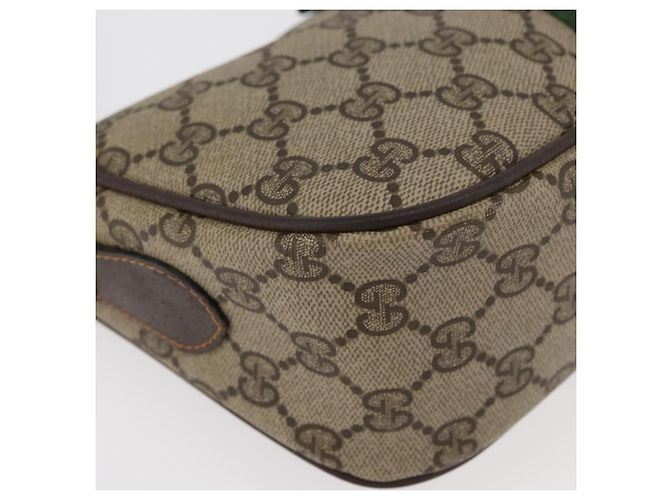 Borsa GUCCI GG Supreme Web Sherry Line PVC Beige Oro 89 02 054 Auth ep14529 D'oro - vista 14
