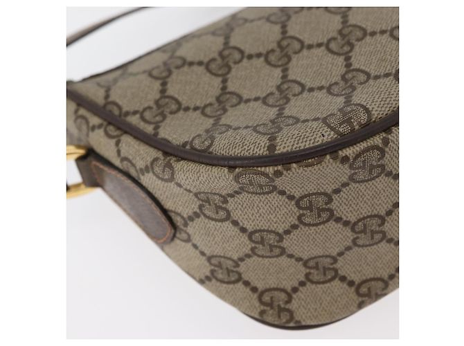 Borsa GUCCI GG Supreme Web Sherry Line PVC Beige Oro 89 02 054 Auth ep14529 D'oro - vista 16