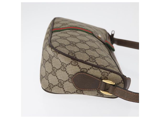 Borsa GUCCI GG Supreme Web Sherry Line PVC Beige Oro 89 02 054 Auth ep14529 D'oro - vista 3