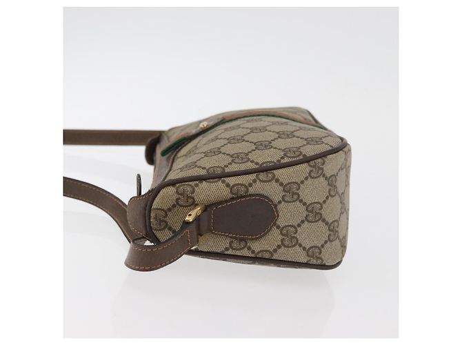 Borsa GUCCI GG Supreme Web Sherry Line PVC Beige Oro 89 02 054 Auth ep14529 D'oro - vista 4