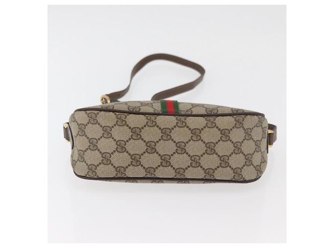 Borsa GUCCI GG Supreme Web Sherry Line PVC Beige Oro 89 02 054 Auth ep14529 D'oro - vista 5