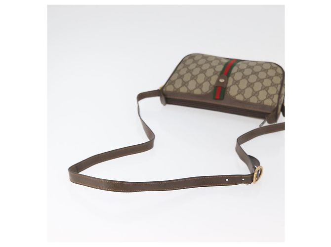 Borsa GUCCI GG Supreme Web Sherry Line PVC Beige Oro 89 02 054 Auth ep14529 D'oro - vista 7
