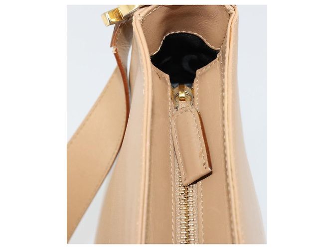 Borsa a Spalla Salvatore Ferragamo Gancini in Pelle Beige Oro Auth hk3706 - vista 10