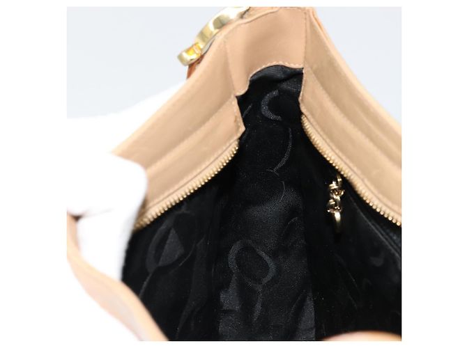 Borsa a Spalla Salvatore Ferragamo Gancini in Pelle Beige Oro Auth hk3706 - vista 19