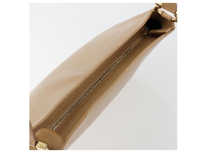 Borsa a Spalla Salvatore Ferragamo Gancini in Pelle Beige Oro Auth hk3706 - vista 6