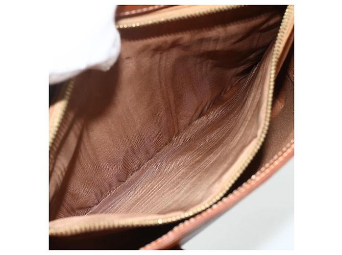 Céline Borsa CELINE Macadam Canvas PVC Pelle 2way Marrone Oro Auth 179713A D'oro - vista 11