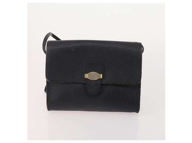 Borsa Christian Dior Honeycomb Canvas Pelle PVC 5 Set Nero Marrone Auth fm5352 Blu navy - vista 12