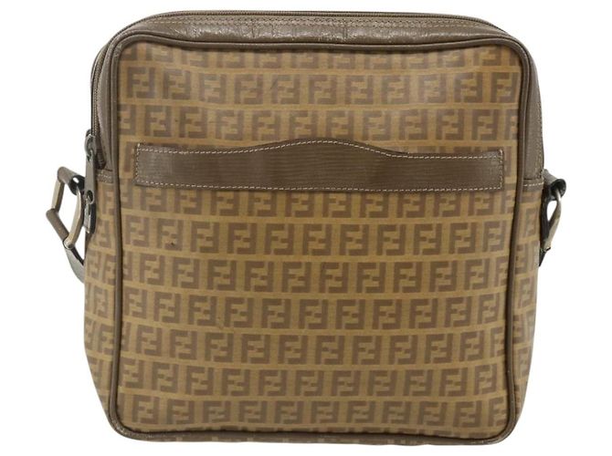 Borsa a Spalla FENDI Zucchino Canvas Beige Auth 180076 - vista 13