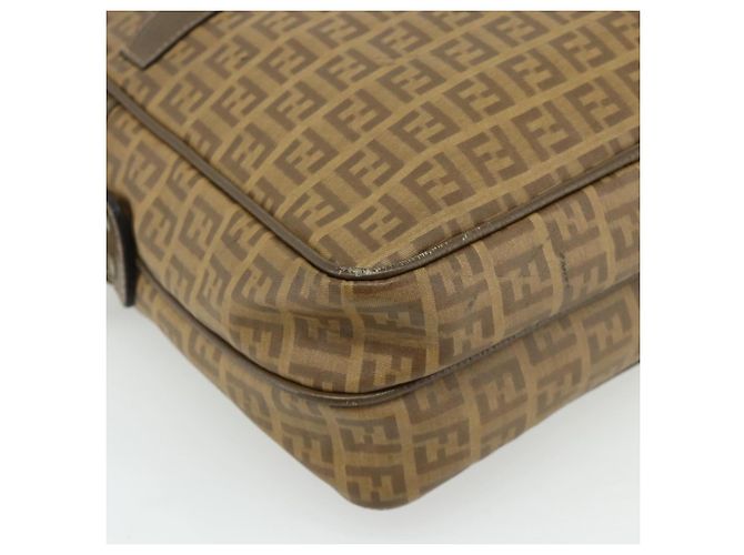 Borsa a Spalla FENDI Zucchino Canvas Beige Auth 180076 - vista 15