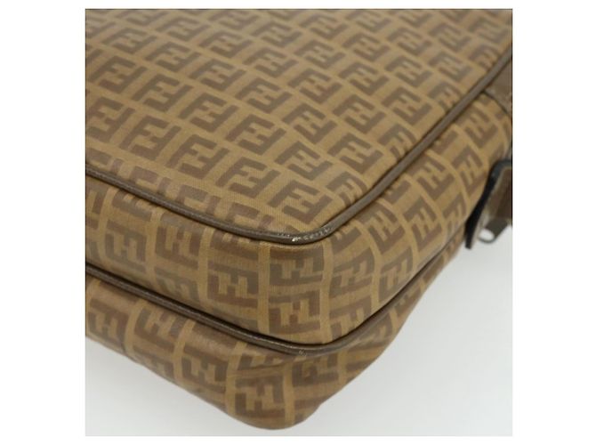 Borsa a Spalla FENDI Zucchino Canvas Beige Auth 180076 - vista 16