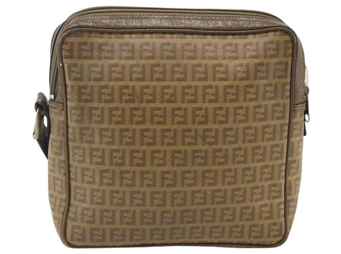 Borsa a Spalla FENDI Zucchino Canvas Beige Auth 180076 - vista 2