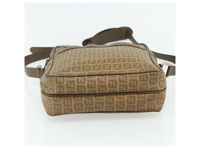 Borsa a Spalla FENDI Zucchino Canvas Beige Auth 180076 - vista 5