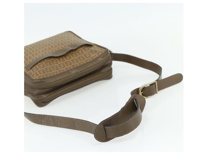 Borsa a Spalla FENDI Zucchino Canvas Beige Auth 180076 - vista 7