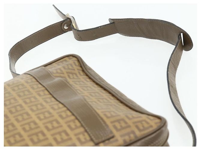 Borsa a Spalla FENDI Zucchino Canvas Beige Auth 180076 - vista 8