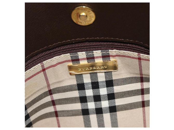 Borsa a mano BURBERRY in pelle marrone oro Auth 179281A D'oro - vista 10