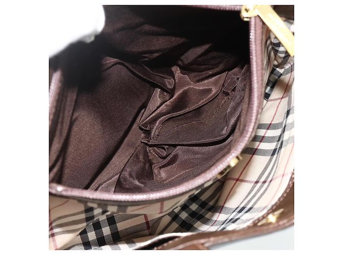Borsa a mano BURBERRY in pelle marrone oro Auth 179281A D'oro - vista 12