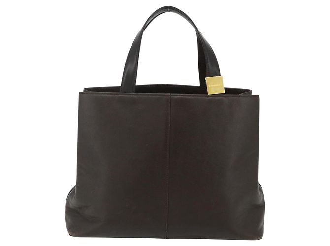 Borsa a mano BURBERRY in pelle marrone oro Auth 179281A D'oro - vista 13