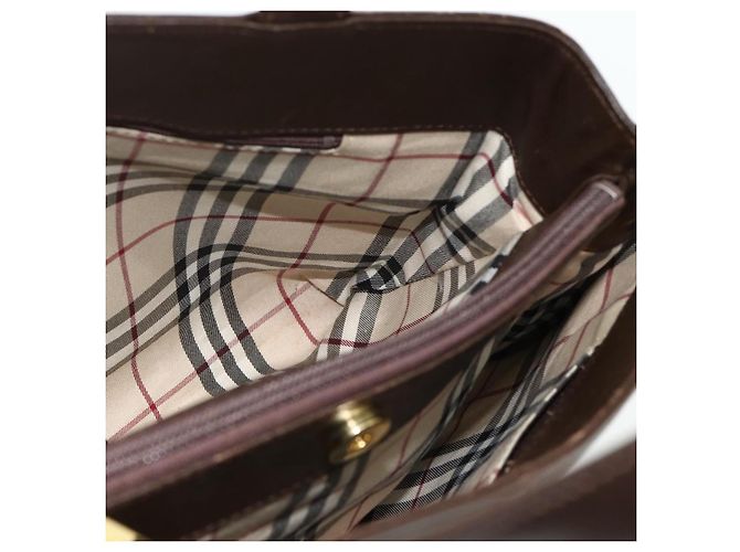 Borsa a mano BURBERRY in pelle marrone oro Auth 179281A D'oro - vista 17
