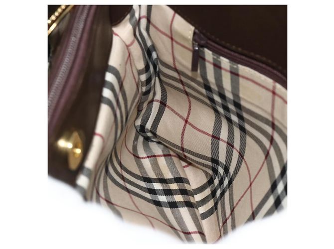 Borsa a mano BURBERRY in pelle marrone oro Auth 179281A D'oro - vista 18