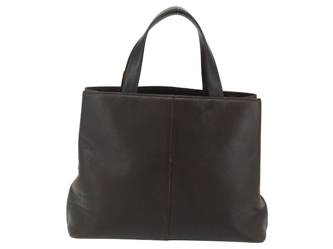 Borsa a mano BURBERRY in pelle marrone oro Auth 179281A D'oro - vista 2
