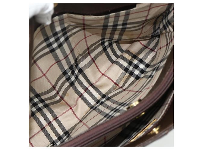Borsa a mano BURBERRY in pelle marrone oro Auth 179281A D'oro - vista 22