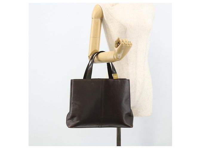 Borsa a mano BURBERRY in pelle marrone oro Auth 179281A D'oro - vista 23