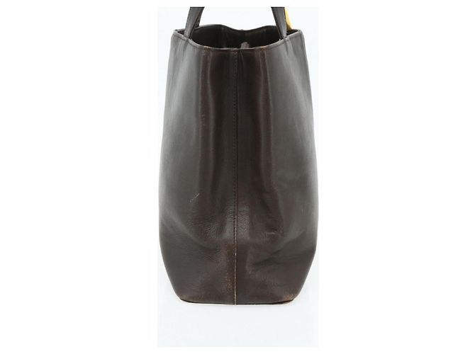 Borsa a mano BURBERRY in pelle marrone oro Auth 179281A D'oro - vista 3