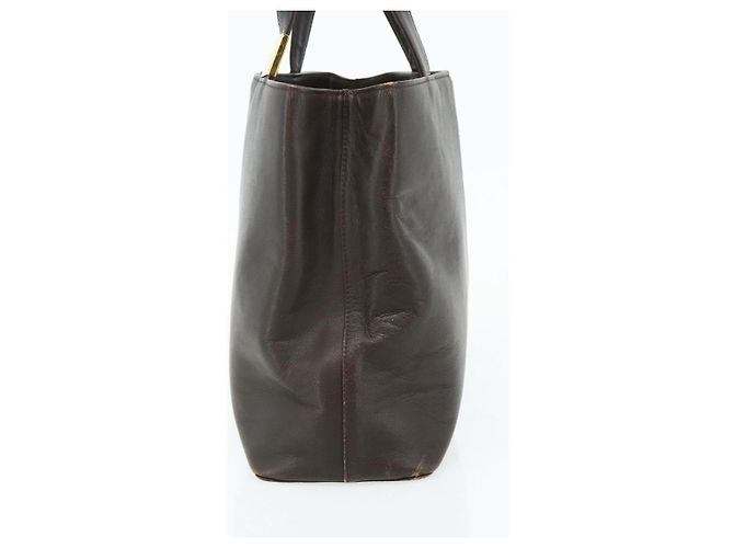 Borsa a mano BURBERRY in pelle marrone oro Auth 179281A D'oro - vista 4