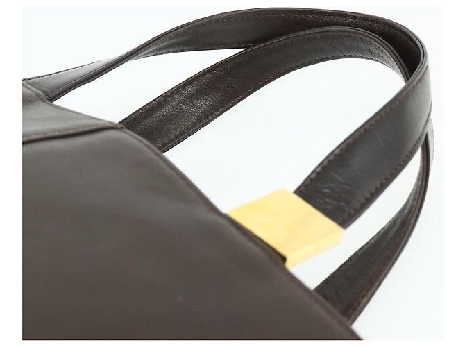 Borsa a mano BURBERRY in pelle marrone oro Auth 179281A D'oro - vista 8
