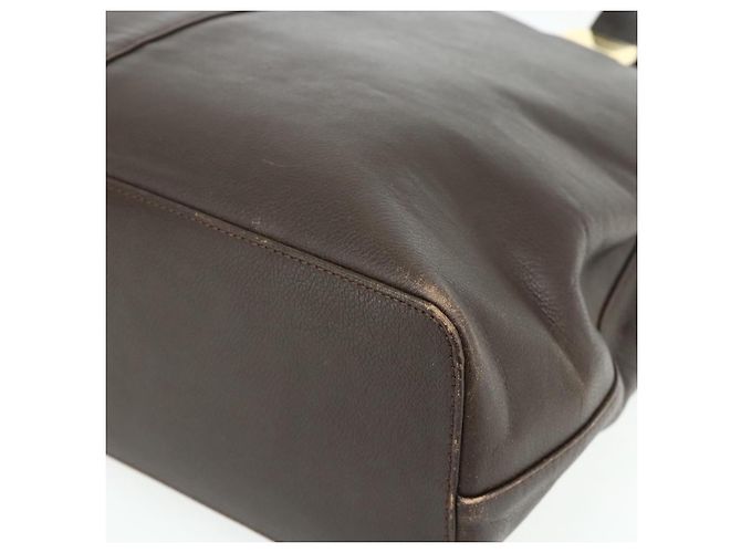 Borsa a mano BURBERRY in pelle marrone oro Auth 179281A D'oro - vista 9