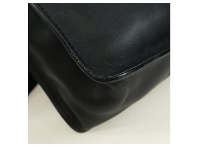Borsa a Spalla CHANEL Coco Mademoiselle in Pelle Nera con CC Argentato Autentica 178522SAM Nero Argento - vista 17